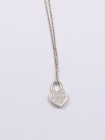 Sold-Tiffany & Co 925 Silver Return to Tiffany Heart Lock with Necklace
