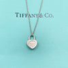 Sold-Tiffany & Co 925 Silver Return to Tiffany Heart Lock with Necklace