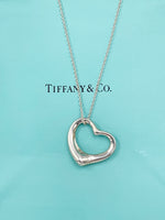 Sold-Tiffany & Co 925 Silver Large (22mm) Open Heart Necklace