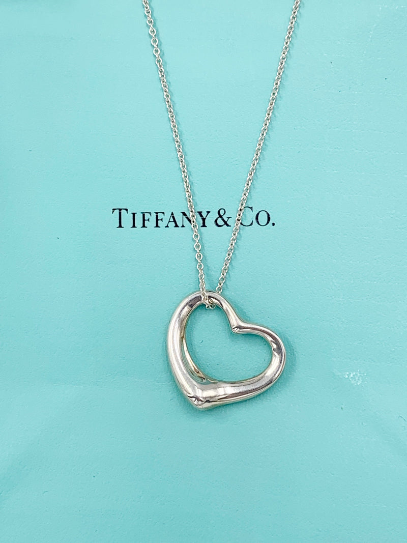 Sold-Tiffany & Co 925 Silver Large (22mm) Open Heart Necklace