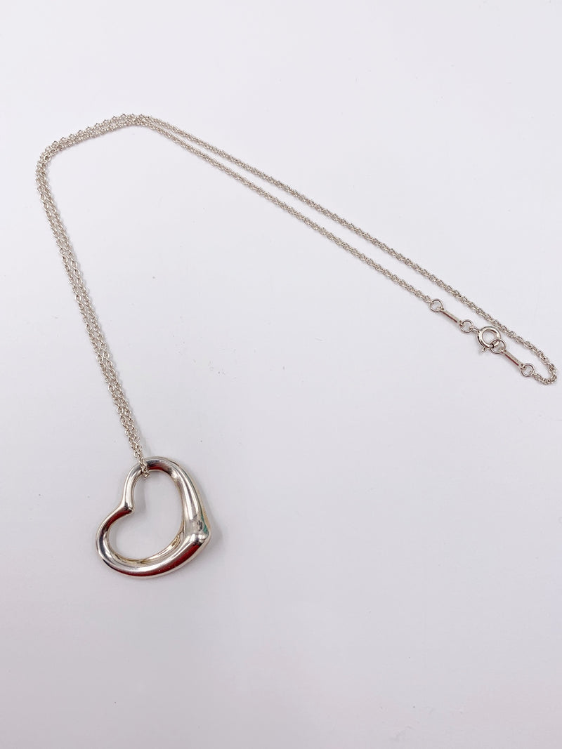 Sold-Tiffany & Co 925 Silver Large (22mm) Open Heart Necklace