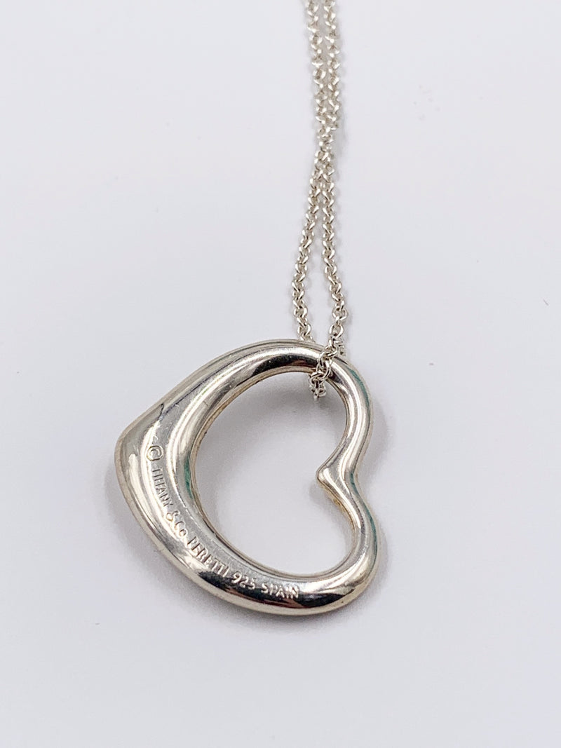 Sold-Tiffany & Co 925 Silver Large (22mm) Open Heart Necklace
