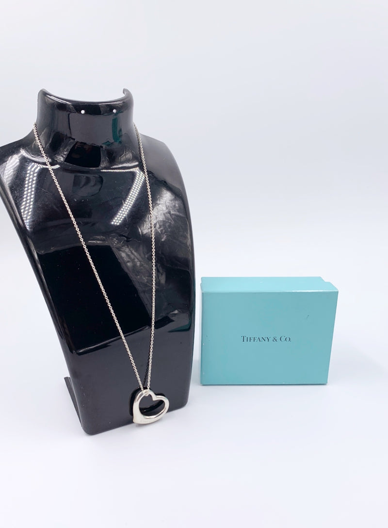 Sold-Tiffany & Co 925 Silver Large (22mm) Open Heart Necklace