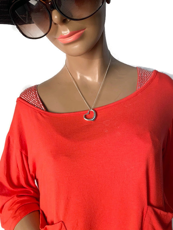 Sold-Tiffany & Co 925 Silver Large (22mm) Open Heart Necklace