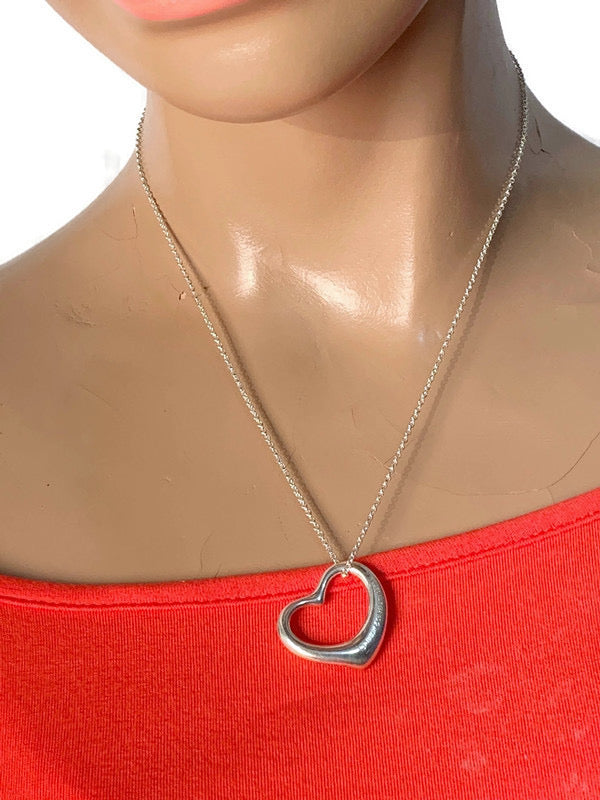 Sold-Tiffany & Co 925 Silver Large (22mm) Open Heart Necklace