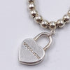 Sold-Tiffany & Co 925 Silver Return to Tiffany Lock Bead Bracelet