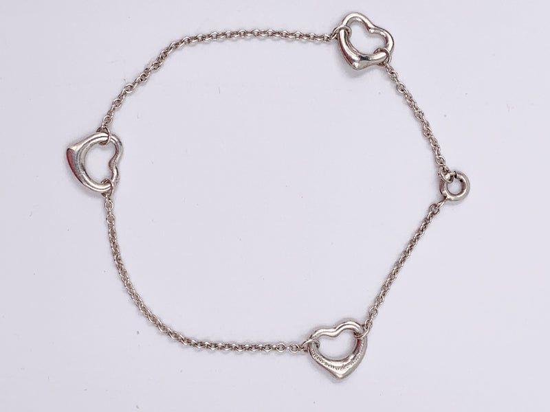 Sold-Tiffany & Co 925 Silver Elsa Peretti Open Heart Bracelet