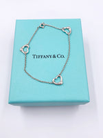 Sold-Tiffany & Co 925 Silver Elsa Peretti Open Heart Bracelet