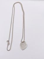 Sold-Tiffany & Co 925 Silver Return to Tiffany Heart Tag Necklace