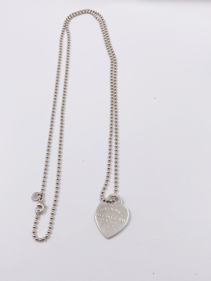 Sold-Tiffany & Co 925 Silver Return to Tiffany Heart Tag Necklace