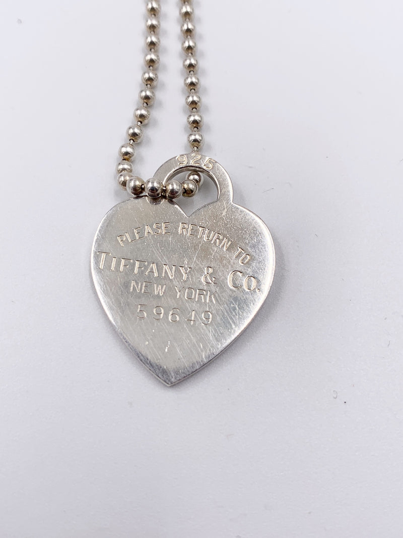 Sold-Tiffany & Co 925 Silver Return to Tiffany Heart Tag Necklace