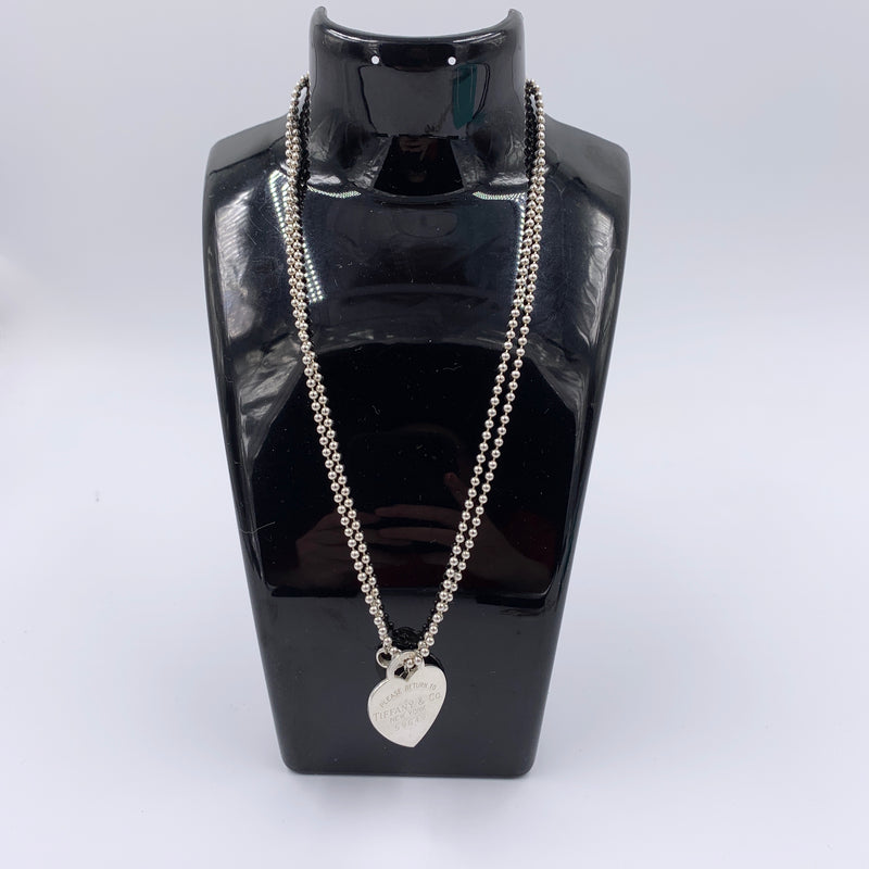 Sold-Tiffany & Co 925 Silver Return to Tiffany Heart Tag Necklace