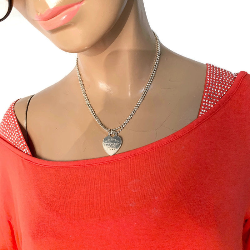 Sold-Tiffany & Co 925 Silver Return to Tiffany Heart Tag Necklace