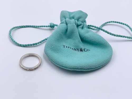 Sold-Tiffany & Co "727 Fifth Avenue New York, NY 10022" Silver Ring Size 6