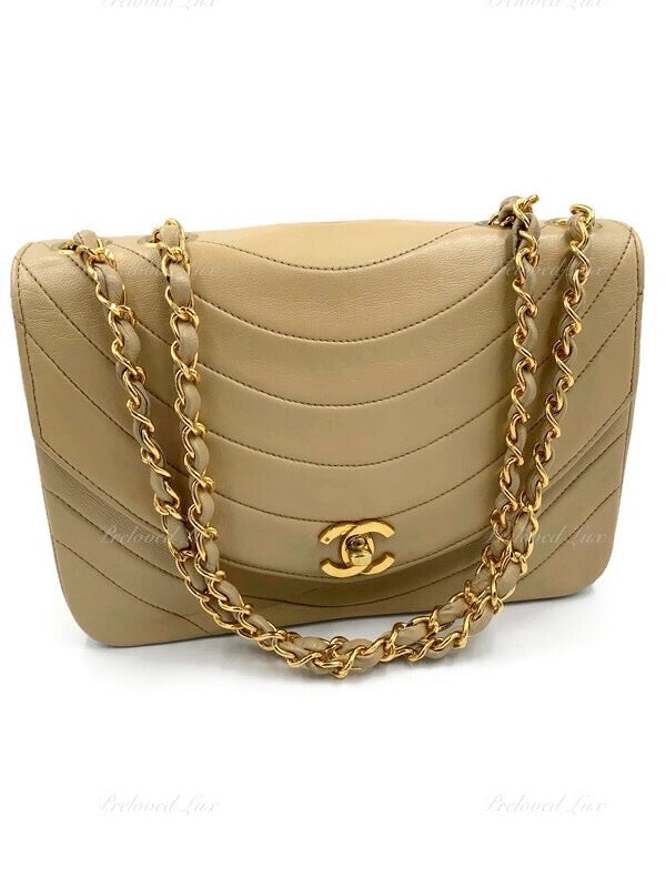 Vintage Chanel Kelly Parent and Child Flap Bag Set Brown Lambskin Gold  Hardware