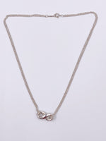 Sold-Tiffany & Co 925 Silver Infinity Pendant with Double Chain Necklace