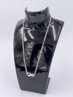 Sold-Tiffany & Co 925 Silver Infinity Pendant with Double Chain Necklace