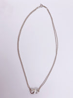 Sold-Tiffany & Co 925 Silver Infinity Pendant with Double Chain Necklace
