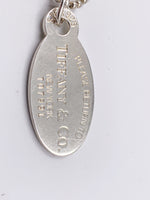 Sold-Tiffany & Co 925 Silver Return to Tiffany Oval Tag Necklace