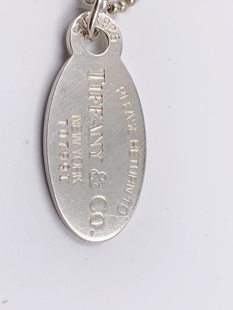 Sold-Tiffany & Co 925 Silver Return to Tiffany Oval Tag Necklace