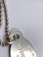 Sold-Tiffany & Co 925 Silver Return to Tiffany Oval Tag Necklace