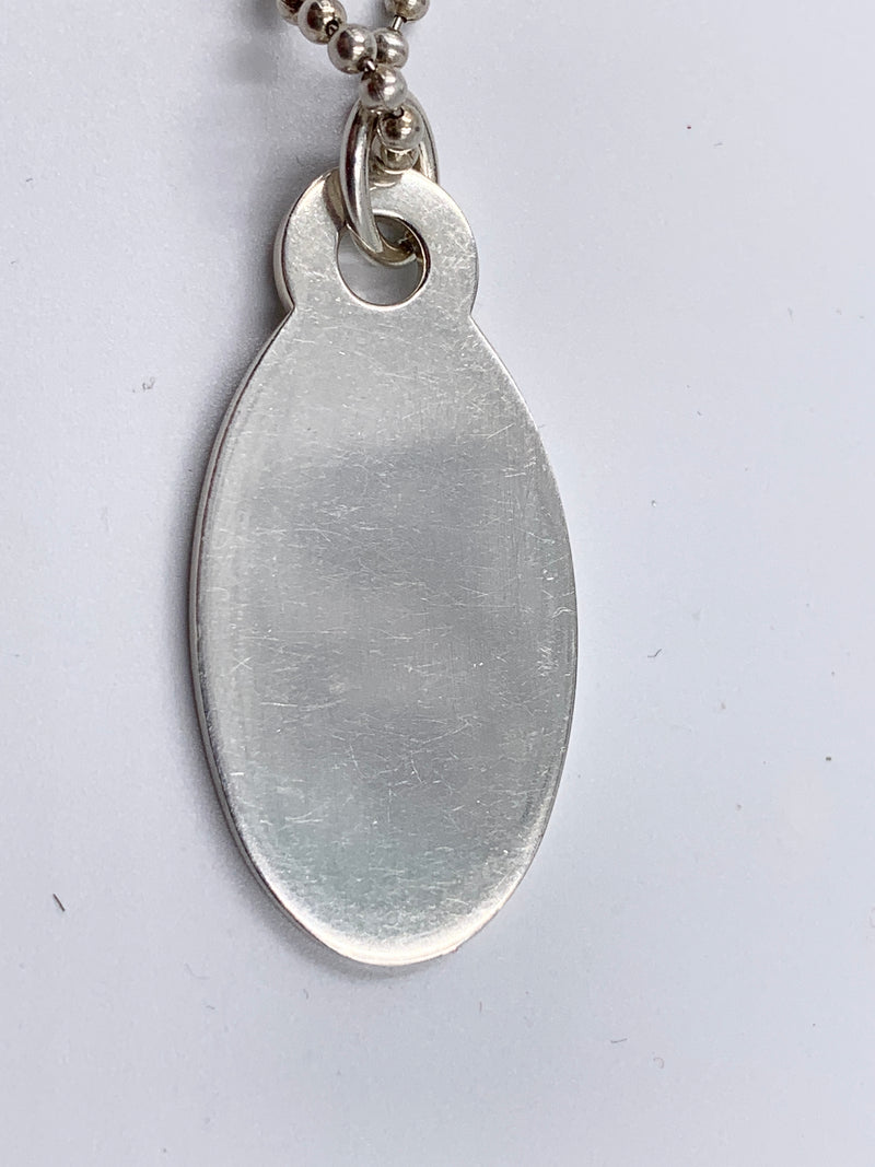 Sold-Tiffany & Co 925 Silver Return to Tiffany Oval Tag Necklace
