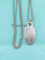Sold-Tiffany & Co 925 Silver Return to Tiffany Oval Tag Necklace