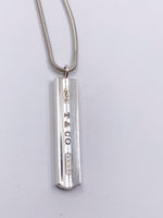 Sold-Tiffany & Co 925 Silver Bar Pendant with Necklace