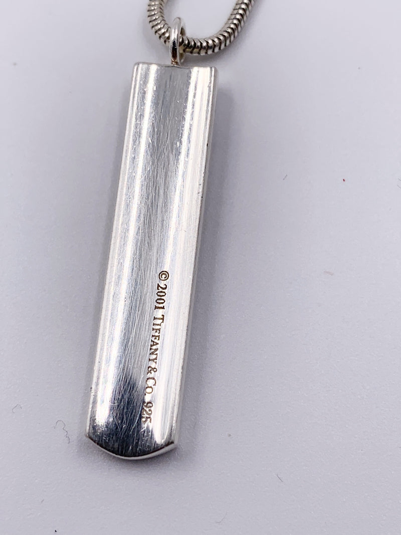 Sold-Tiffany & Co 925 Silver Bar Pendant with Necklace