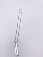 Sold-Tiffany & Co 925 Silver Bar Pendant with Necklace