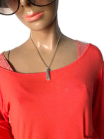 Sold-Tiffany & Co 925 Silver Bar Pendant with Necklace