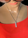 Sold-Tiffany & Co 925 Silver Bar Pendant with Necklace