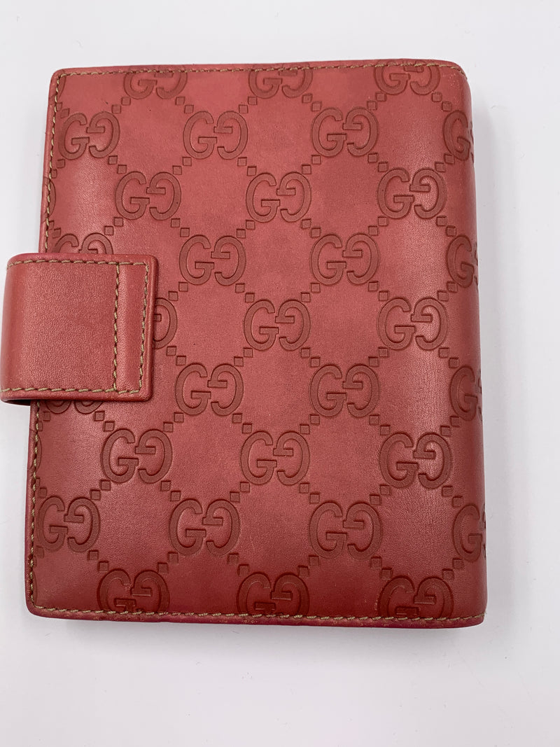Sold-GUCCI GG Pink 6-ring Agenda