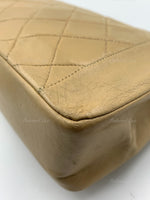 Sold-CHANEL Beige Vintage Lambskin Border Tab Diana Flap Crossbody Bag Gold hardware