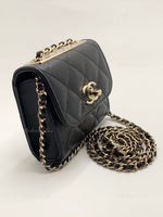 Sold-CHANEL Black Lambskin Mini Trendy CC Bag Gold Hardware