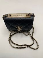 Sold-CHANEL Black Lambskin Mini Trendy CC Bag Gold Hardware