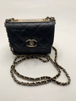 Sold-CHANEL Black Lambskin Mini Trendy CC Bag Gold Hardware