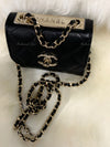 Sold-CHANEL Black Lambskin Mini Trendy CC Bag Gold Hardware