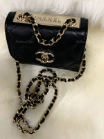 Sold-CHANEL Black Lambskin Mini Trendy CC Bag Gold Hardware