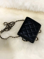 Sold-CHANEL Black Lambskin Mini Trendy CC Bag Gold Hardware