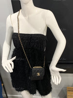 Sold-CHANEL Black Lambskin Mini Trendy CC Bag Gold Hardware