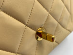 CHANEL Lambskin Small Diana Single Chain Single Flap Bag Beige Gold hardware