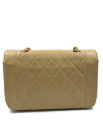 CHANEL Lambskin Small Diana Single Chain Single Flap Bag Beige Gold hardware