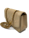 CHANEL Lambskin Small Diana Single Chain Single Flap Bag Beige Gold hardware