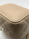 CHANEL Caviar Beige Mini Square Vanity Case CC Chain Bag Gold Hardware