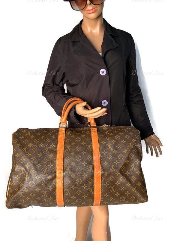 LOUIS VUITTON Monogram Keepall 50 Travel Bag