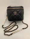 CHANEL Caviar Black Mini Square Vanity Case CC Chain Bag Gold Hardware