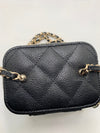 CHANEL Caviar Black Mini Square Vanity Case CC Chain Bag Gold Hardware