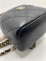 CHANEL Caviar Black Mini Square Vanity Case CC Chain Bag Gold Hardware