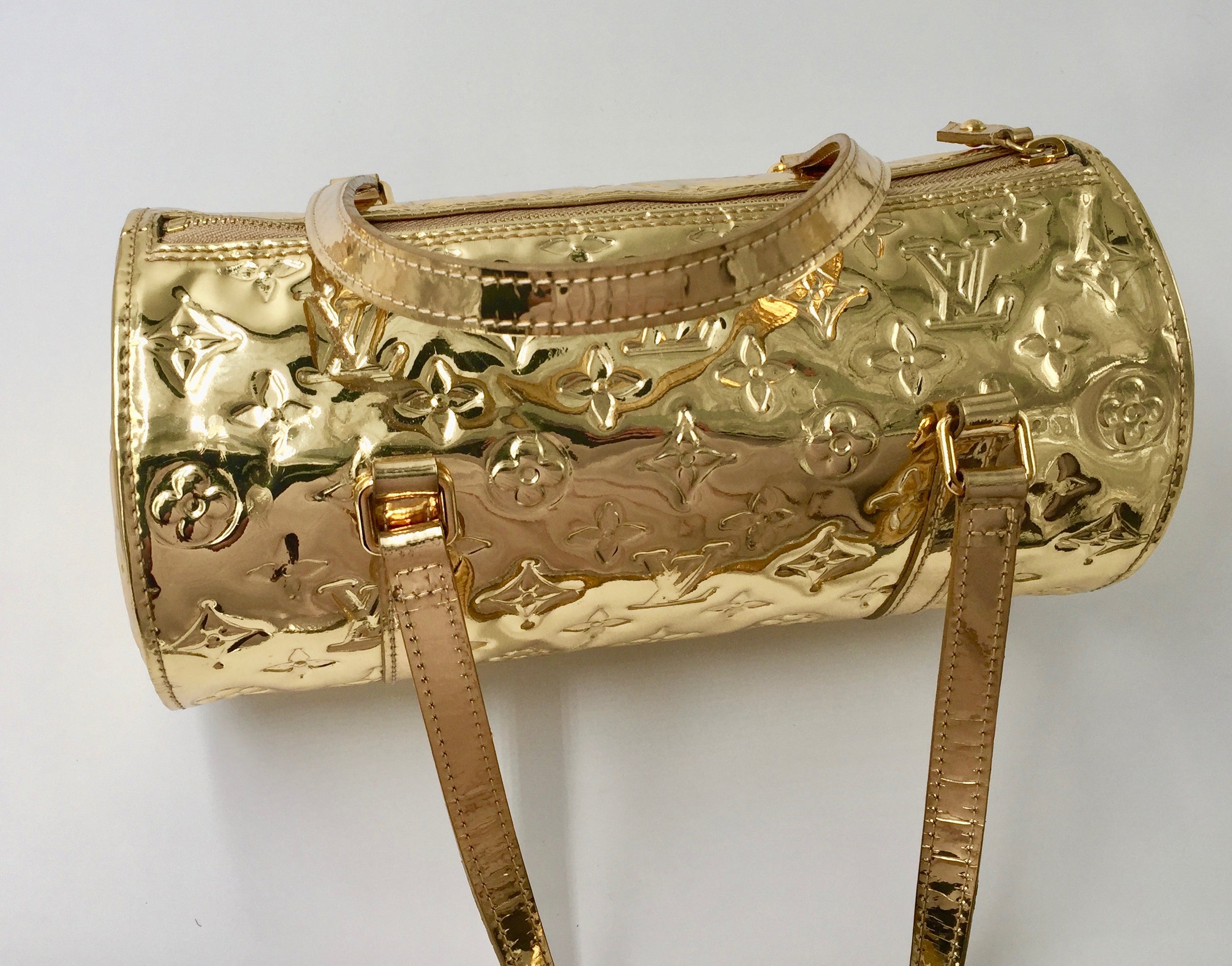 Louis Vuitton Louis Vuitton Papillon Miroire Handbag Gold EIT0539